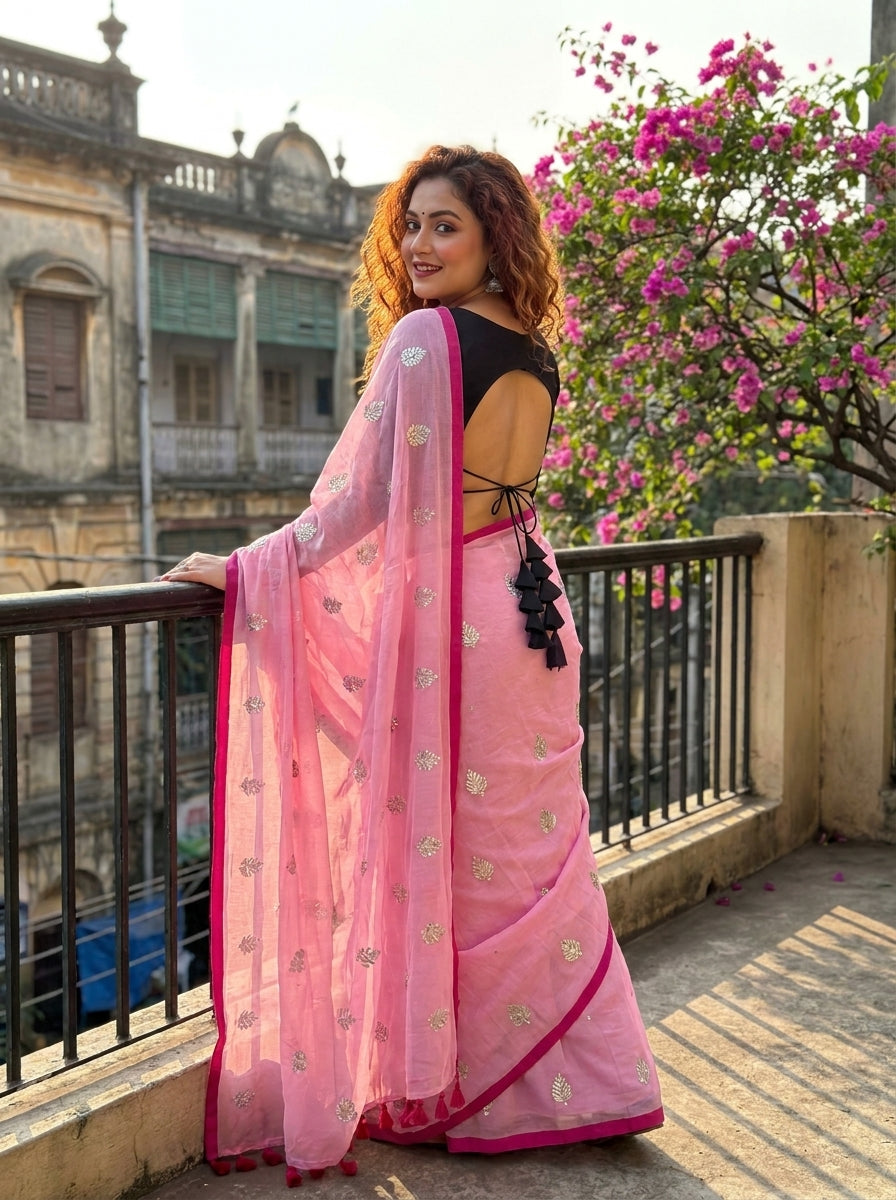 Mandarin Muse Mul Cotton Saree