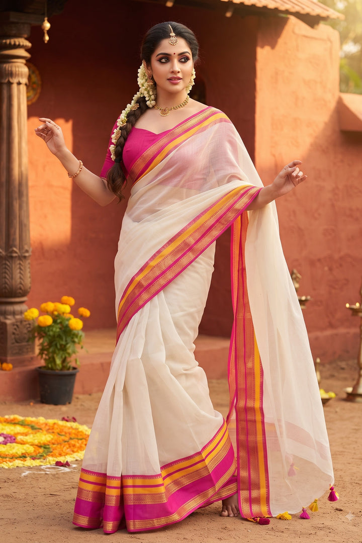 Maveli Maya Mul Cotton Saree