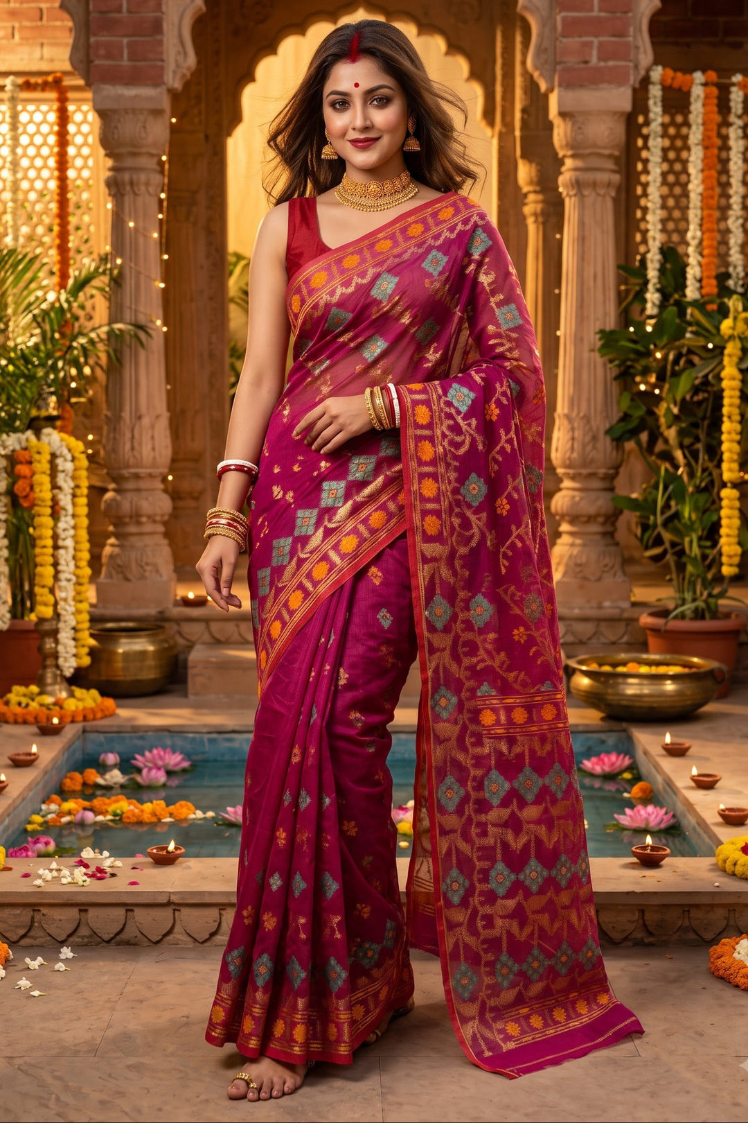 Bonediyana (বনেদিয়ানা)Bengal Jamdani Saree