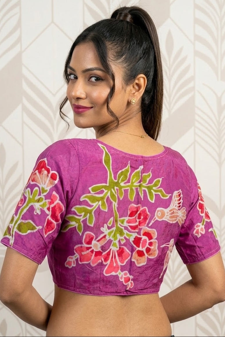 Doodle Of Flowers- Batik Designer Blouse