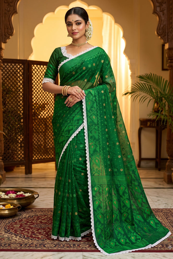 Aradhana Bengal Jamdani Saree with Blouse (Combo)