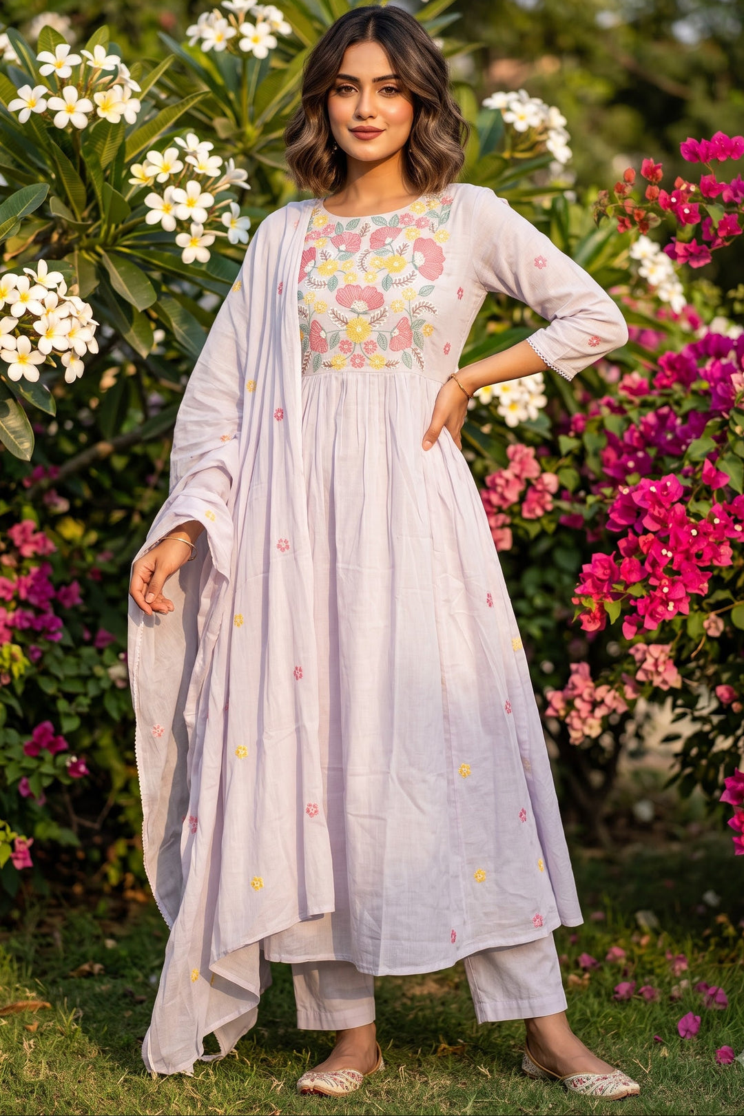 Stellar Sky Cotton Kurti Set