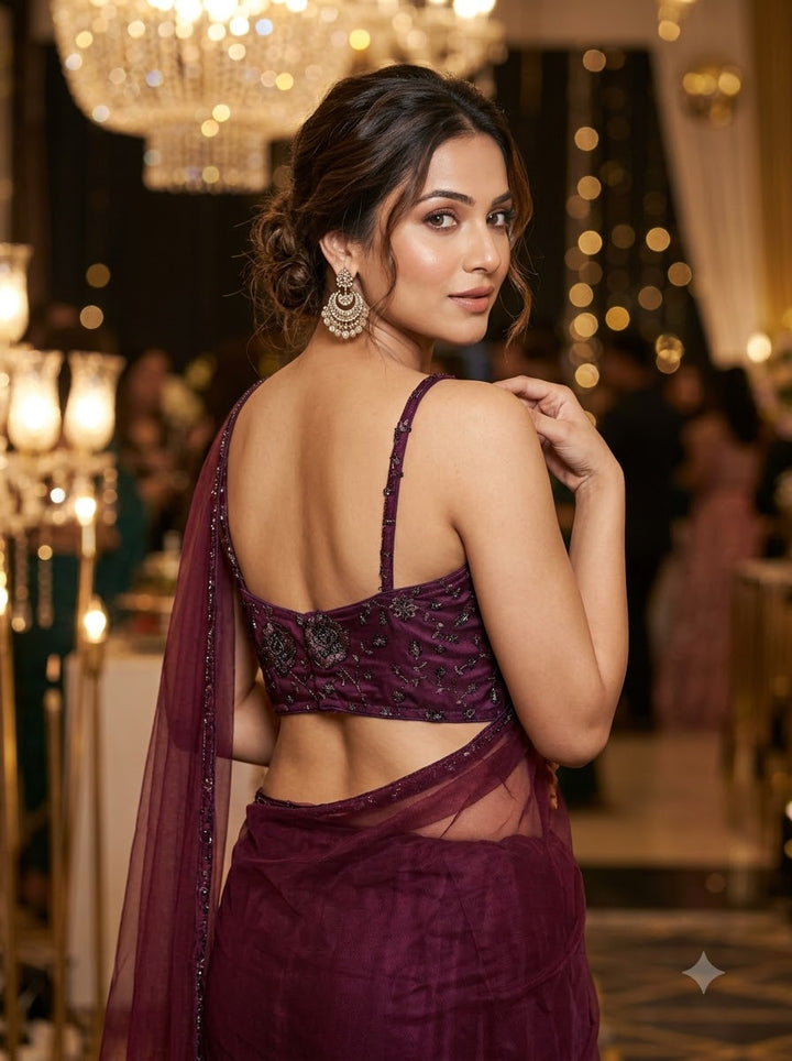 Beauty in Bling – Designer Katdana & Thread Embroidered Blouse