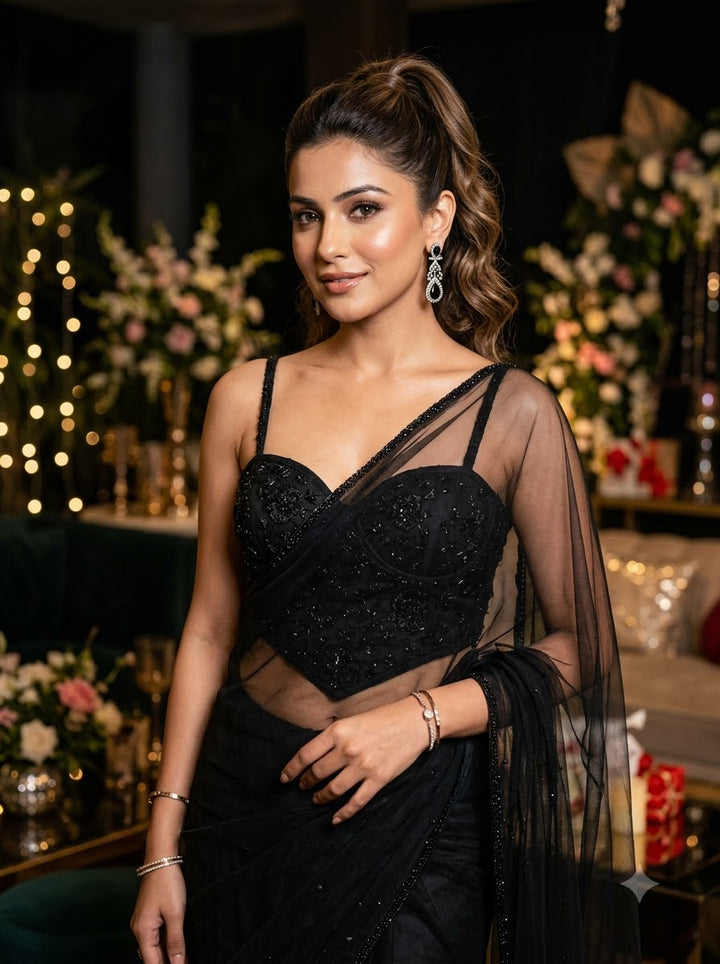 Beauty in Bling – Designer Katdana & Thread Embroidered Blouse