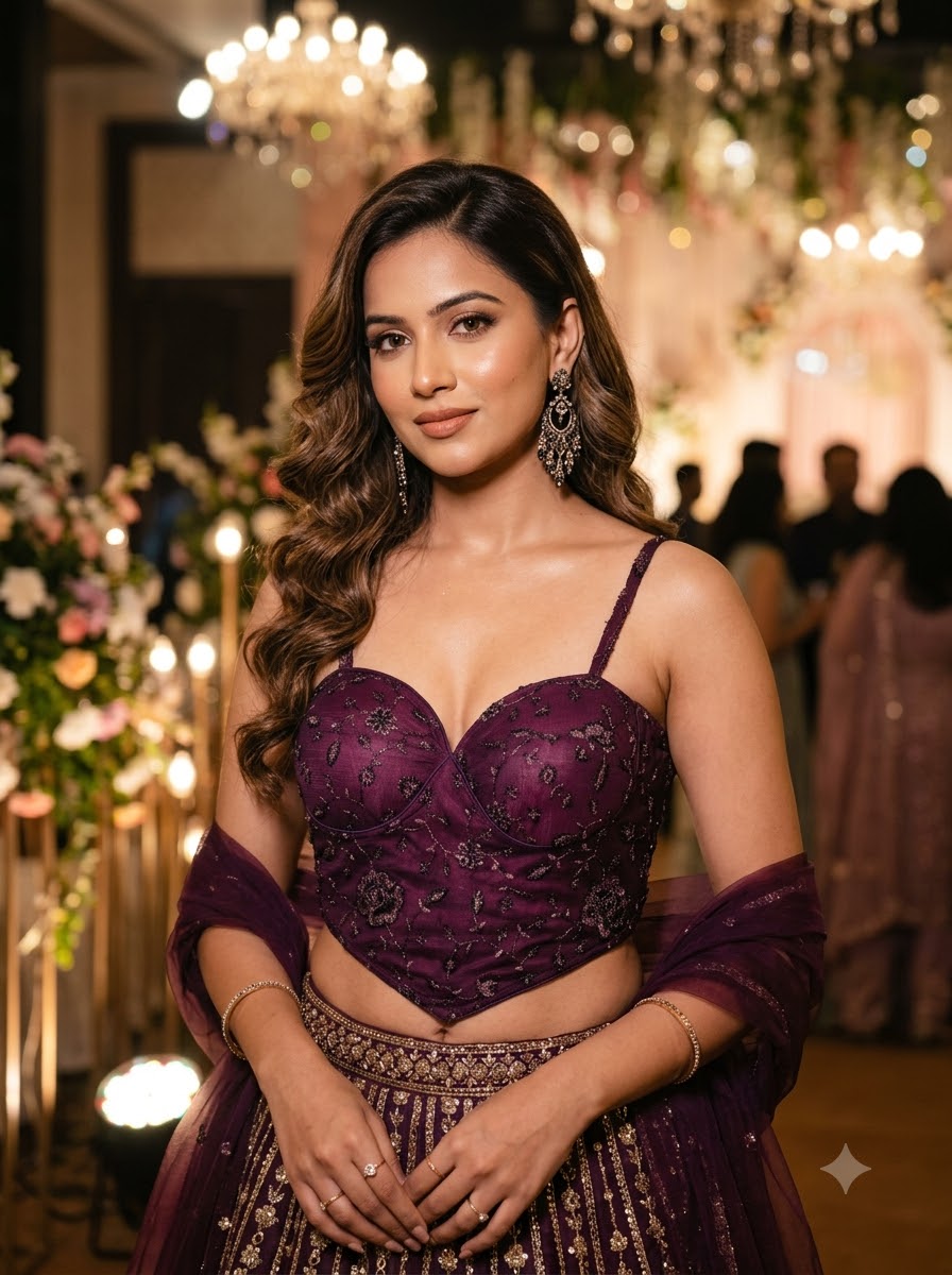 Beauty in Bling – Designer Katdana & Thread Embroidered Blouse