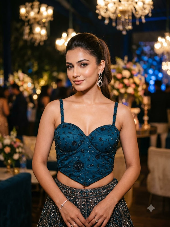 Beauty in Bling – Designer Katdana & Thread Embroidered Blouse