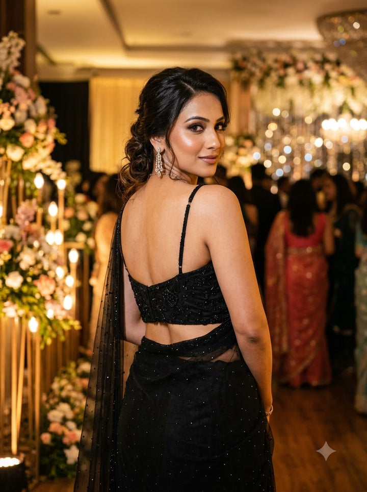 Beauty in Bling – Designer Katdana & Thread Embroidered Blouse