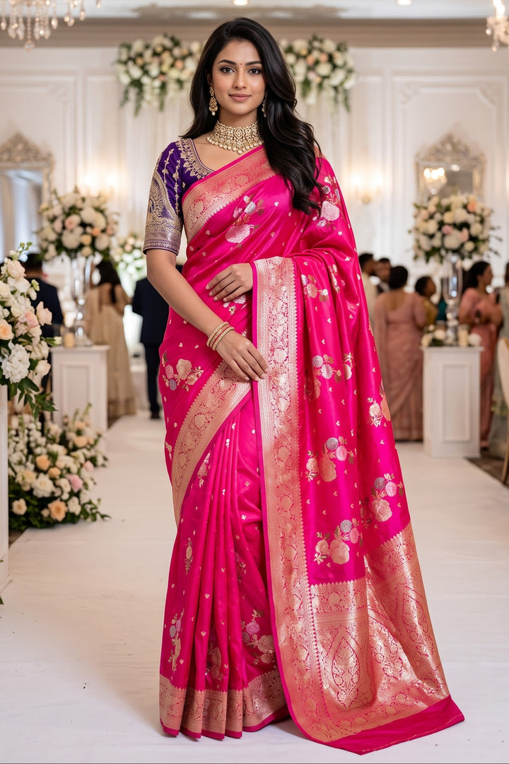 Bridal Swarna Silk Jacquard Weaving Saree