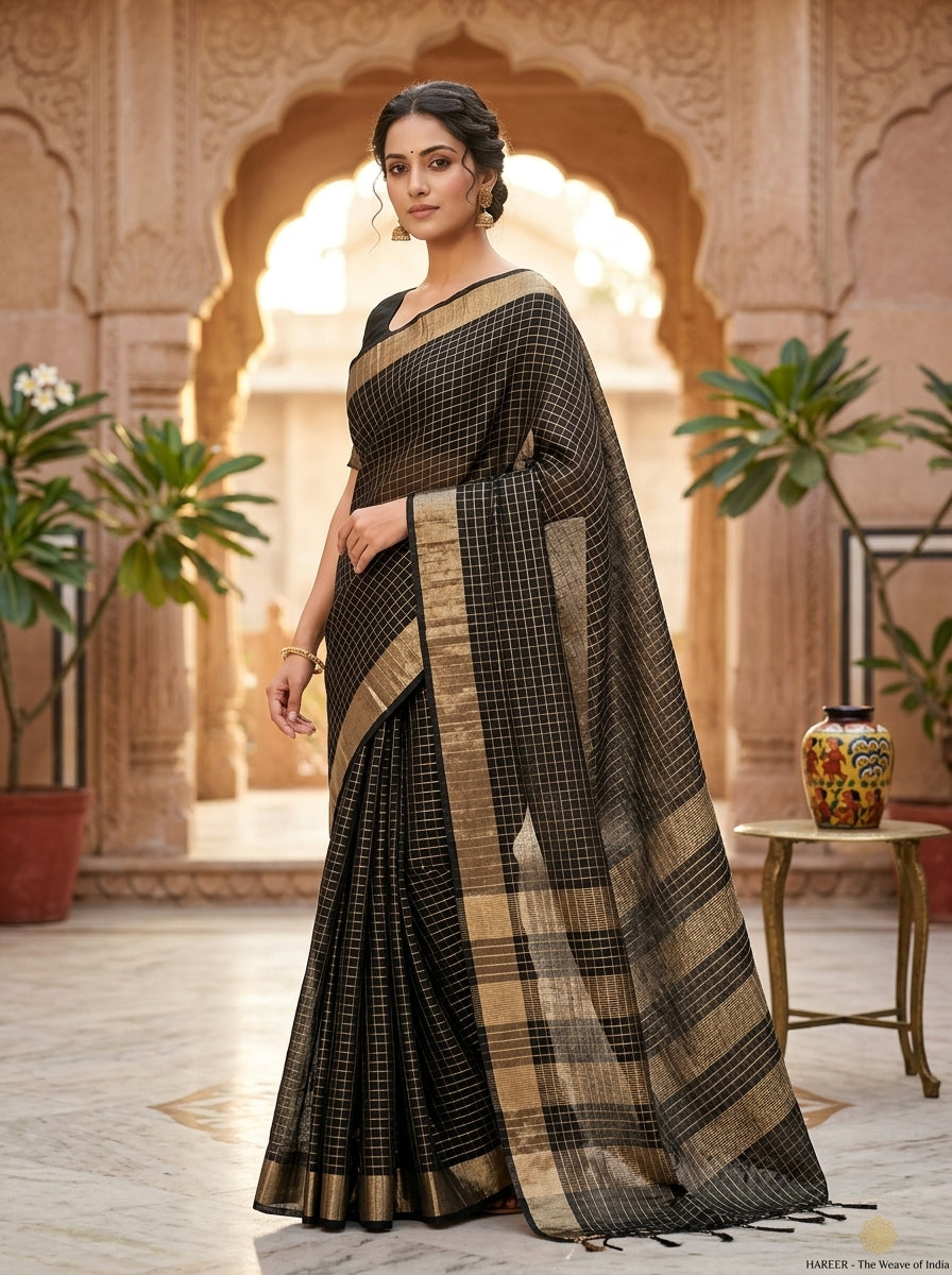 Kahaani Pure Handwoven Linen Saree