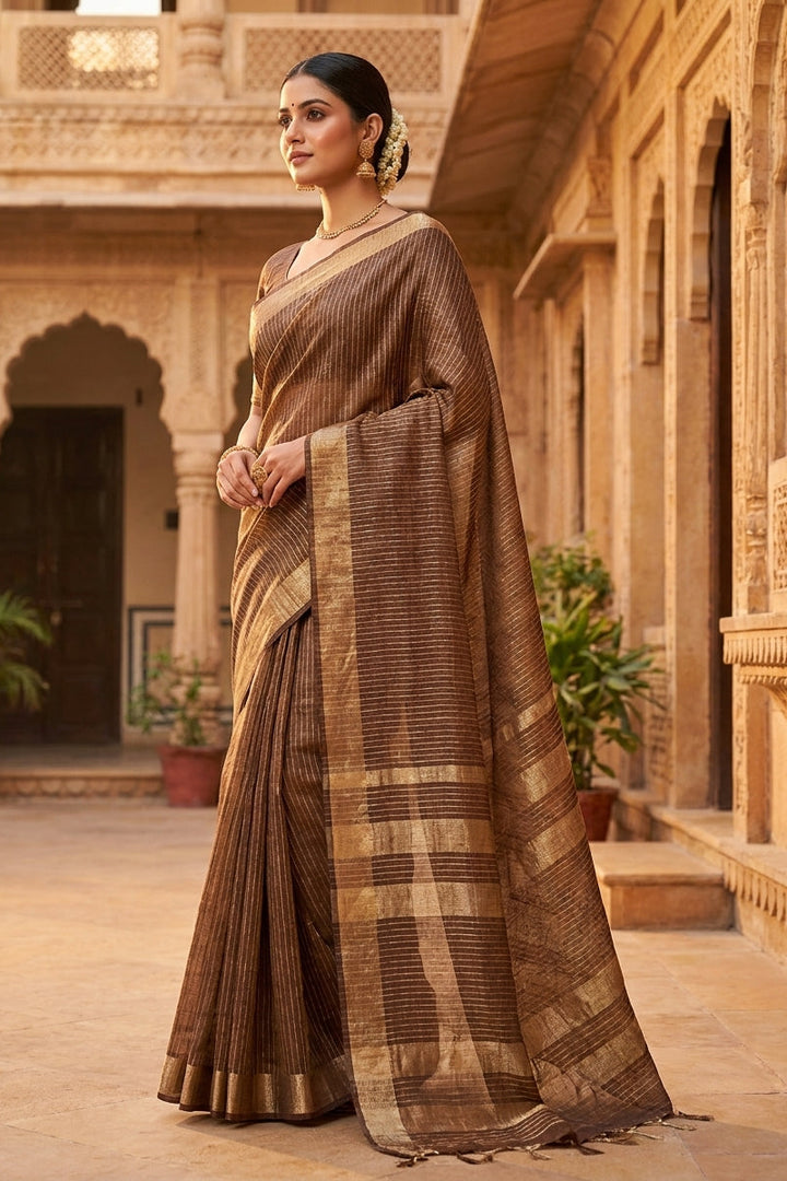 Kahaani Pure Handwoven Linen Saree
