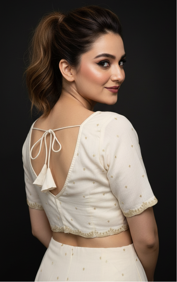 White Blast Designer Fendy Silk Blouse