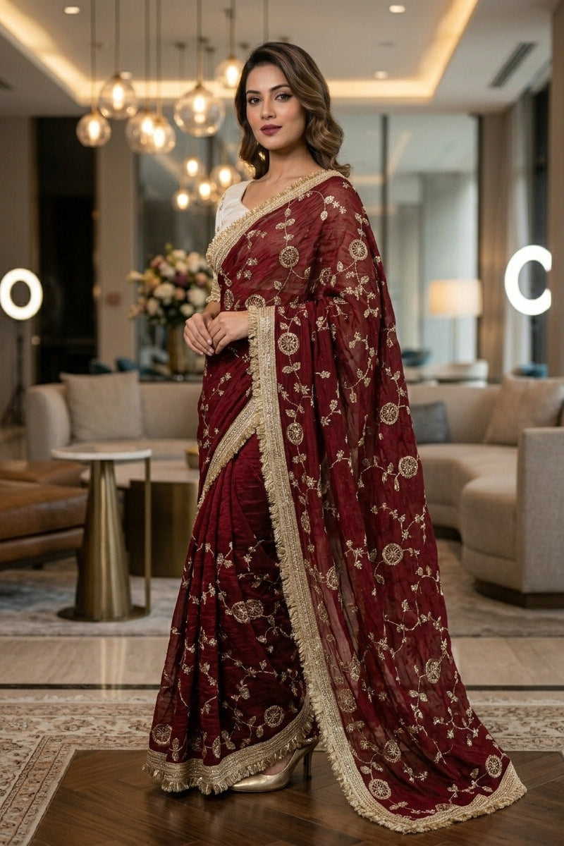 Daylight Dream Satin Silk Saree