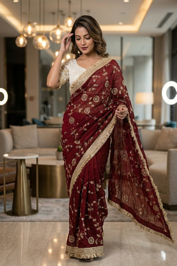 Daylight Dream Satin Silk Saree