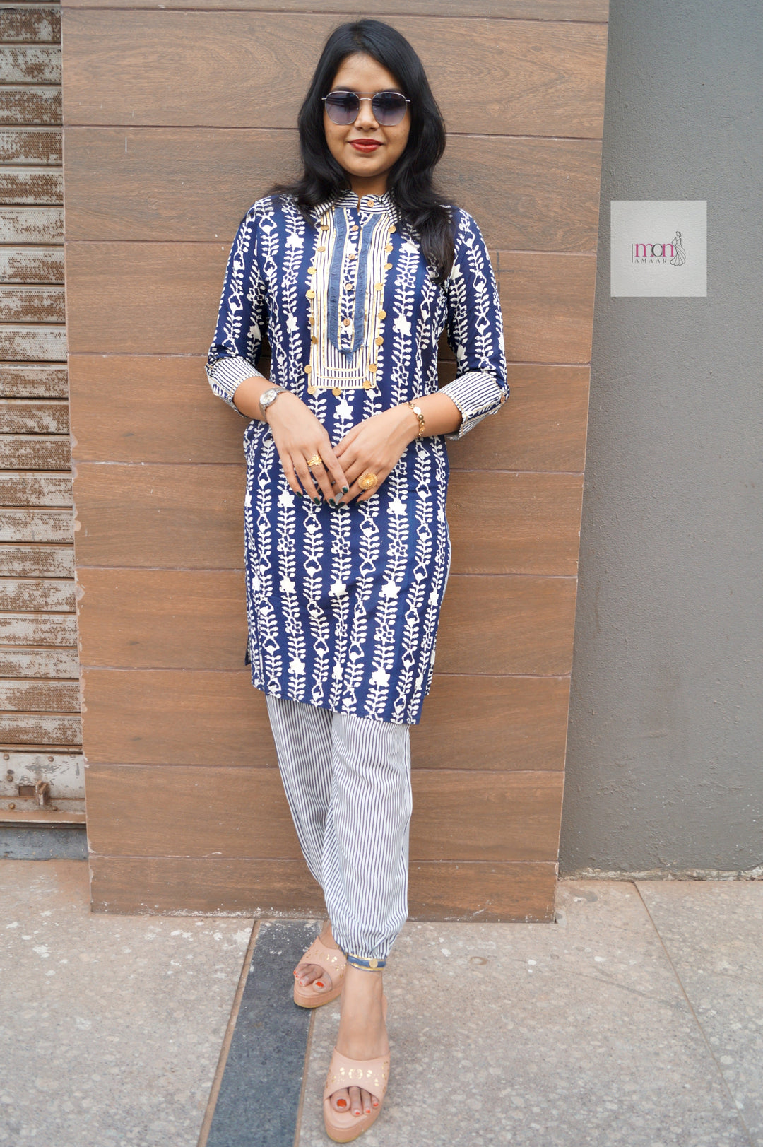 Indigo Gini Kurti Set