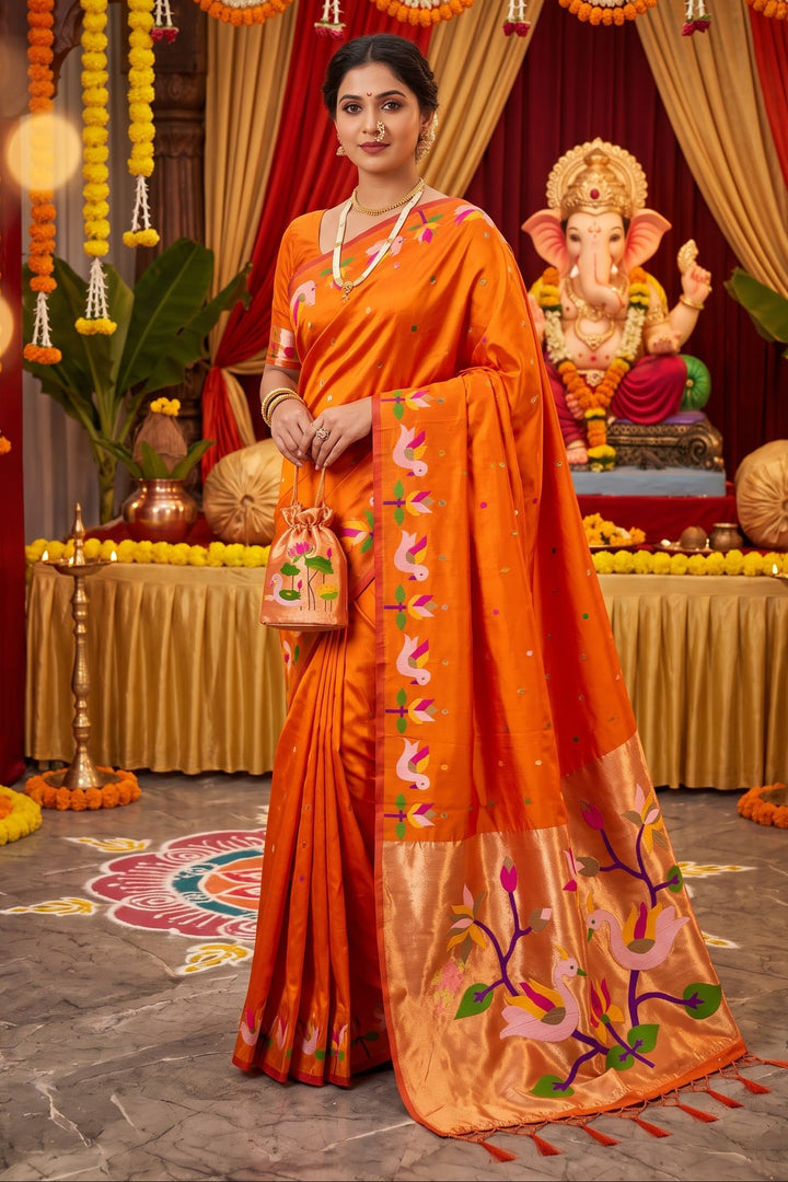Meherika Khadi Silk Saree With Minakari Zari Border & Designer Zari Pallu