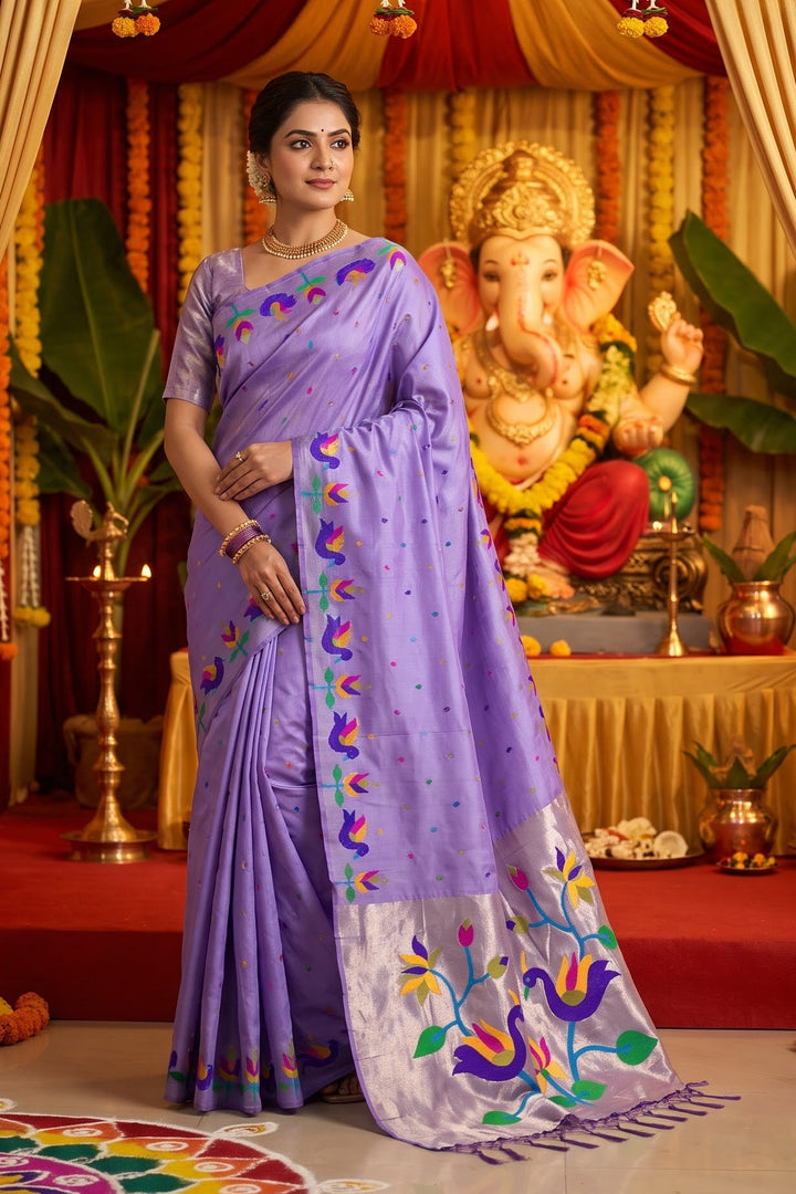 Meherika Khadi Silk Saree With Minakari Zari Border & Designer Zari Pallu