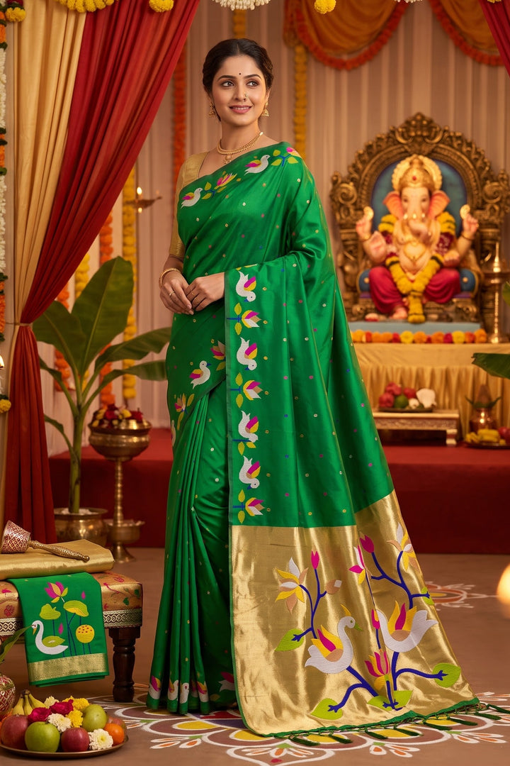 Meherika Khadi Silk Saree With Minakari Zari Border & Designer Zari Pallu