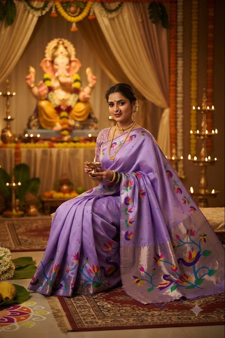 Meherika Khadi Silk Saree With Minakari Zari Border & Designer Zari Pallu