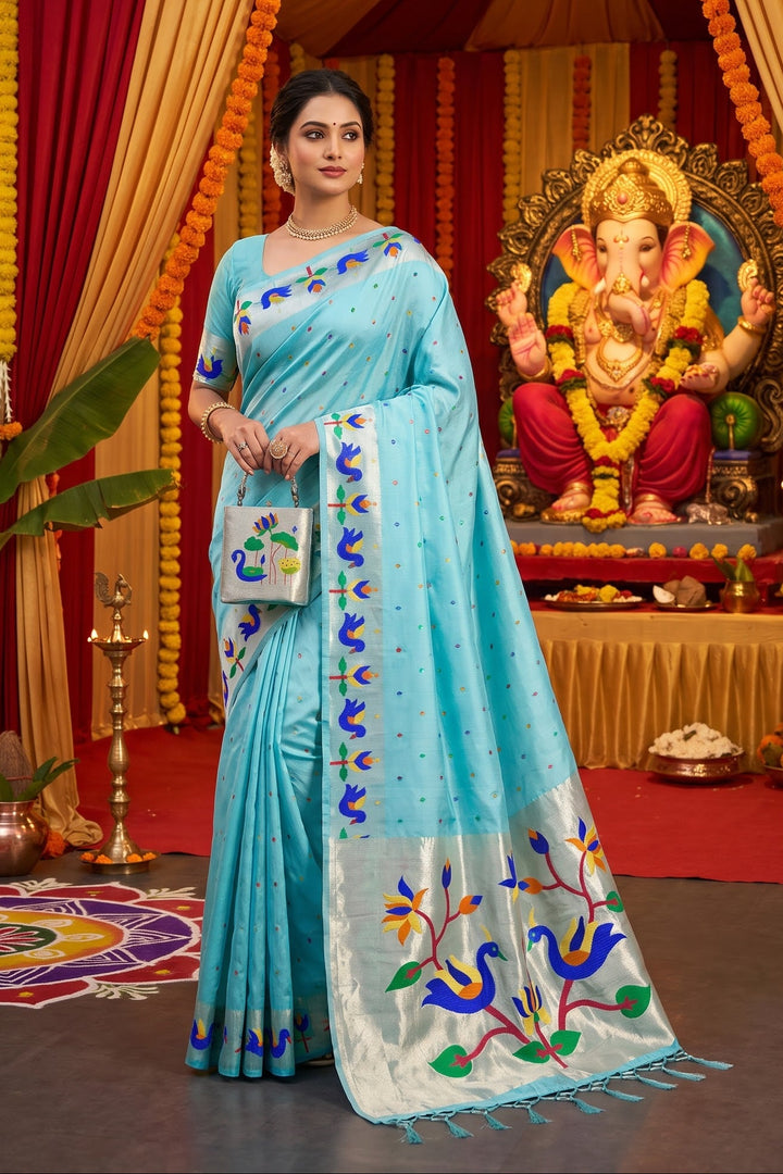 Meherika Khadi Silk Saree With Minakari Zari Border & Designer Zari Pallu
