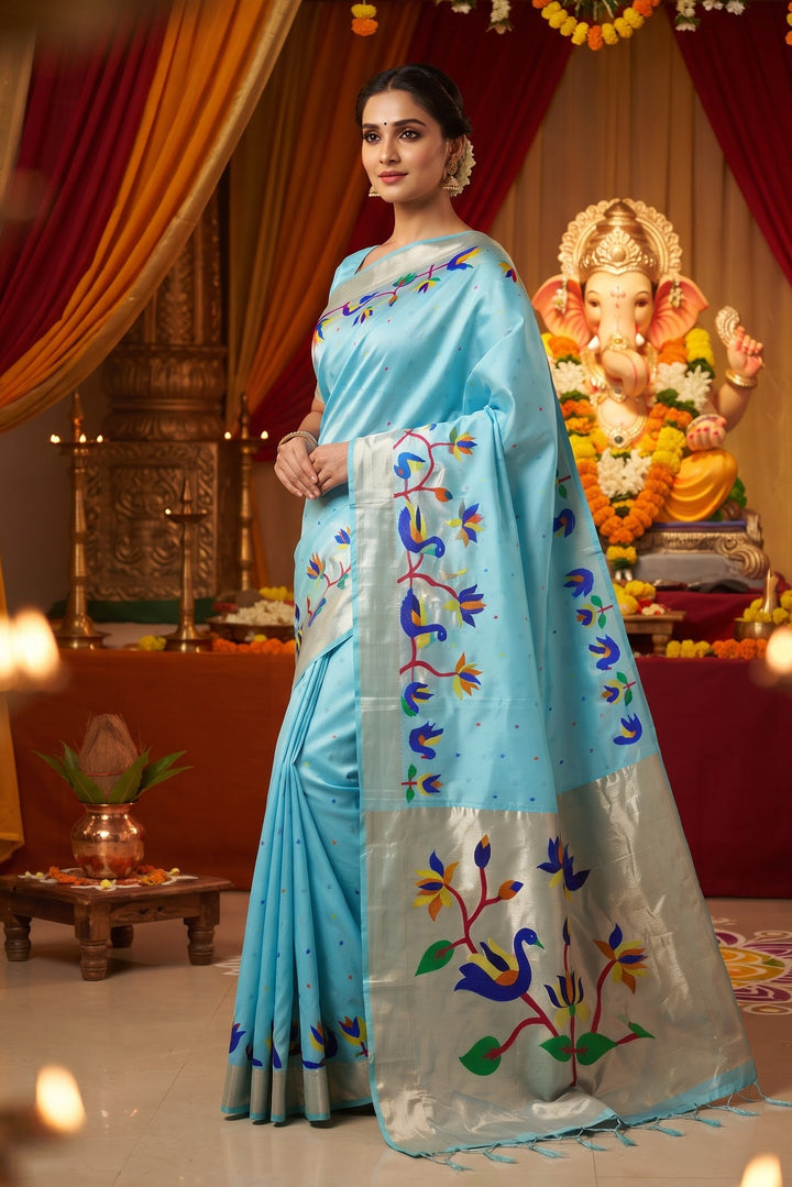 Meherika Khadi Silk (Semi ) Saree With Minakari Zari Border & Designer Zari Pallu