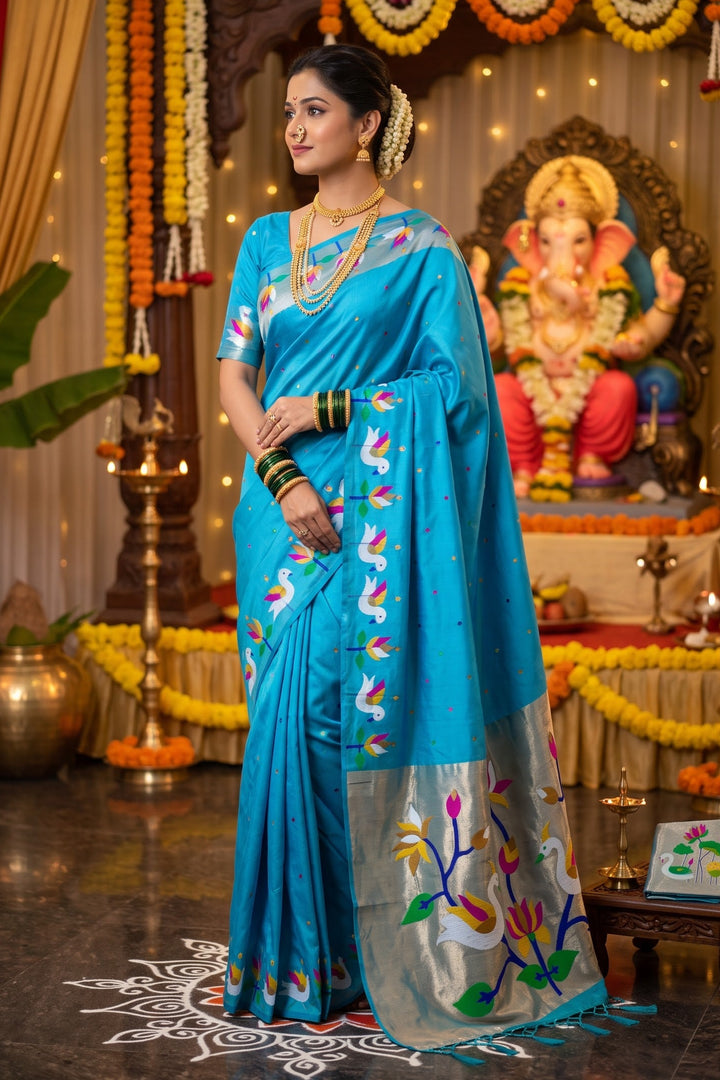 Meherika Khadi Silk Saree With Minakari Zari Border & Designer Zari Pallu