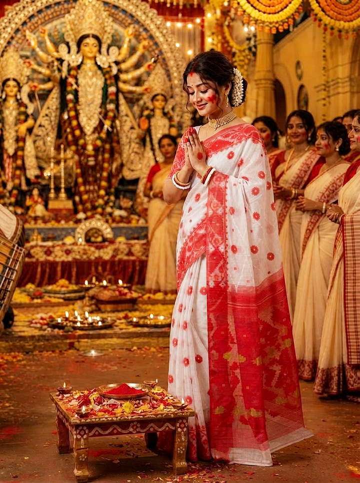 Kumudini | Karat Dhakai Jamdani Saree