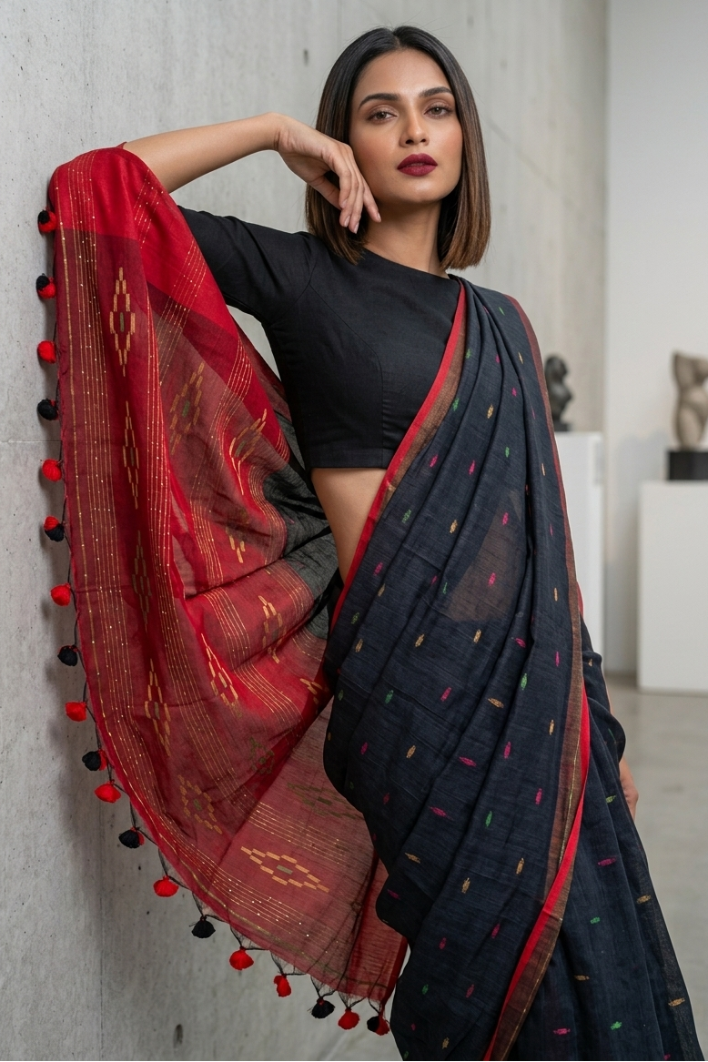 Untamed Passion Handloom Ikkat Saree