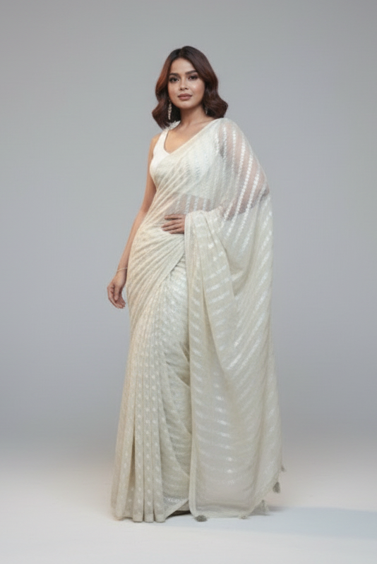 Slaying in  Crape Silk Saree
