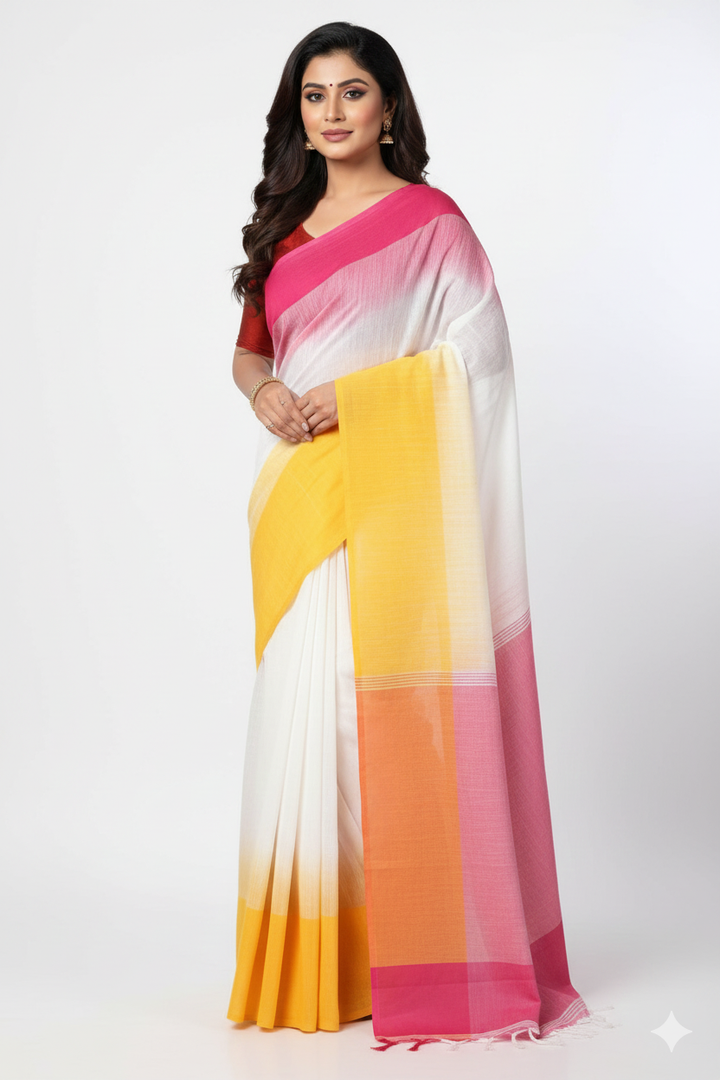 Shoroter Pathe Khadi Cotton Saree