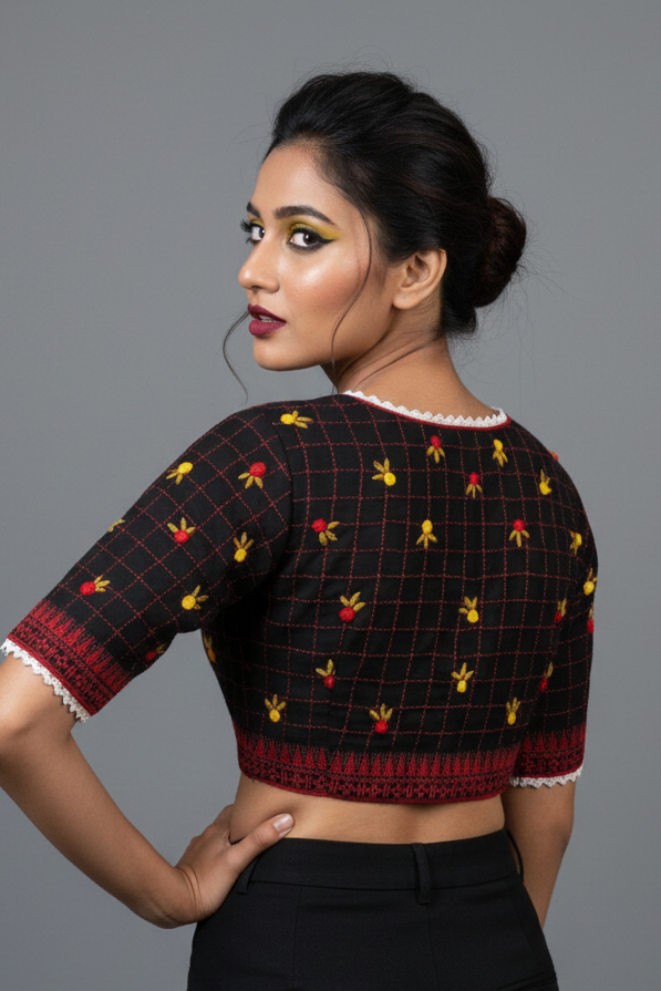 Shade Of French Knot (Designer Cotton Blouse)