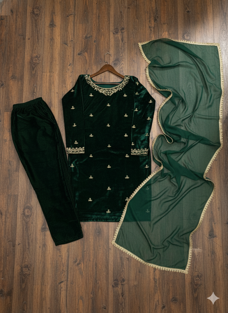 Filmy Noor Velvet Suit Set