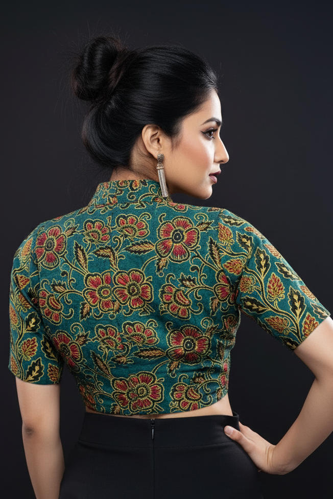 New Smoky Stretchable Ajrakh Blouse