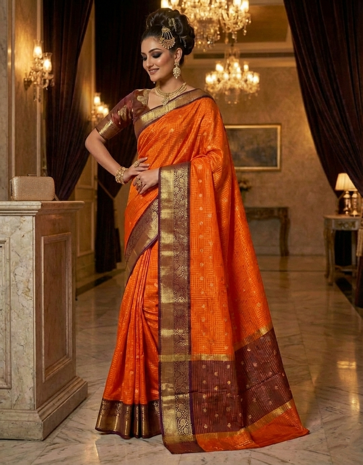 Silkway Glow Designer Katan Silk Saree