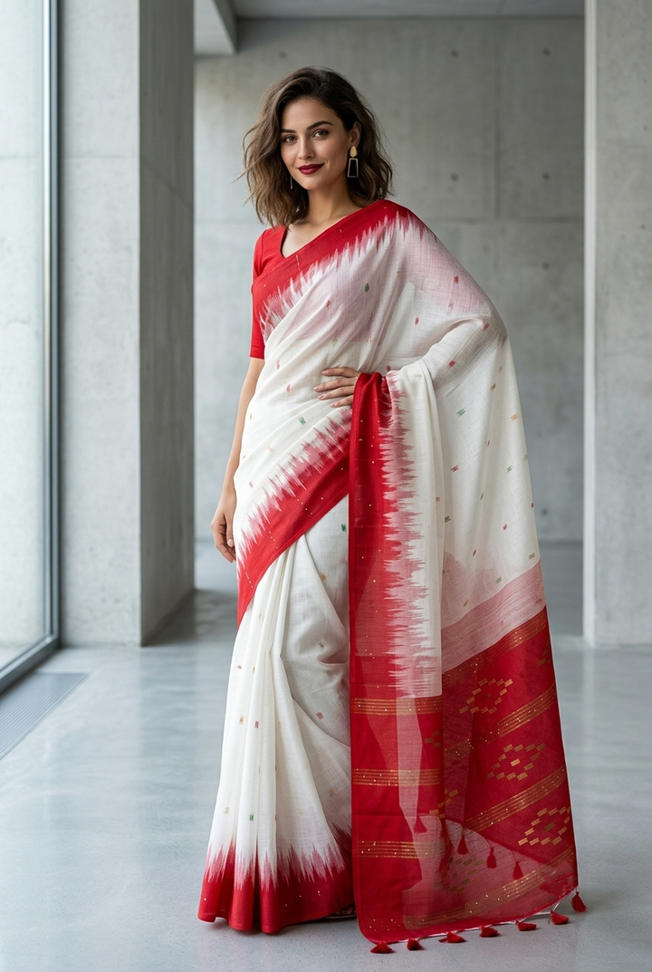 Untamed Passion Handloom Ikkat Saree