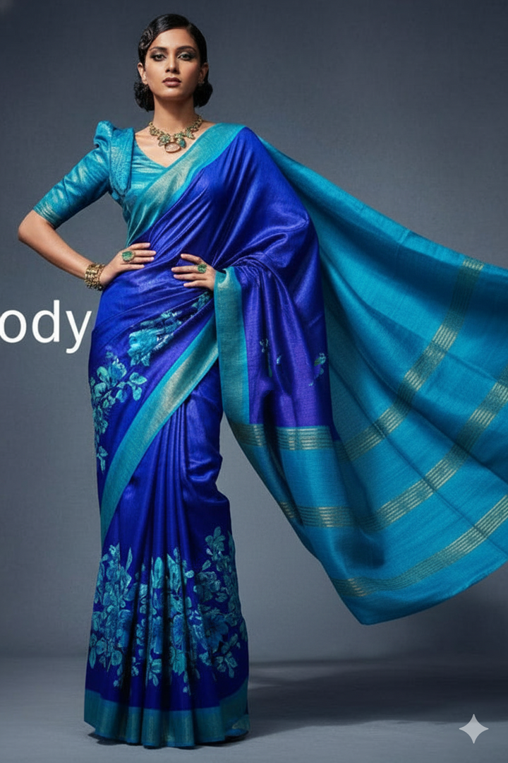 Golden Wand Ghicha Tussar Silk Saree