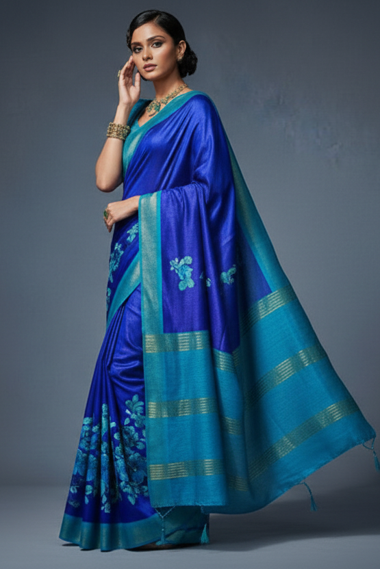Golden Wand Ghicha Tussar Silk Saree