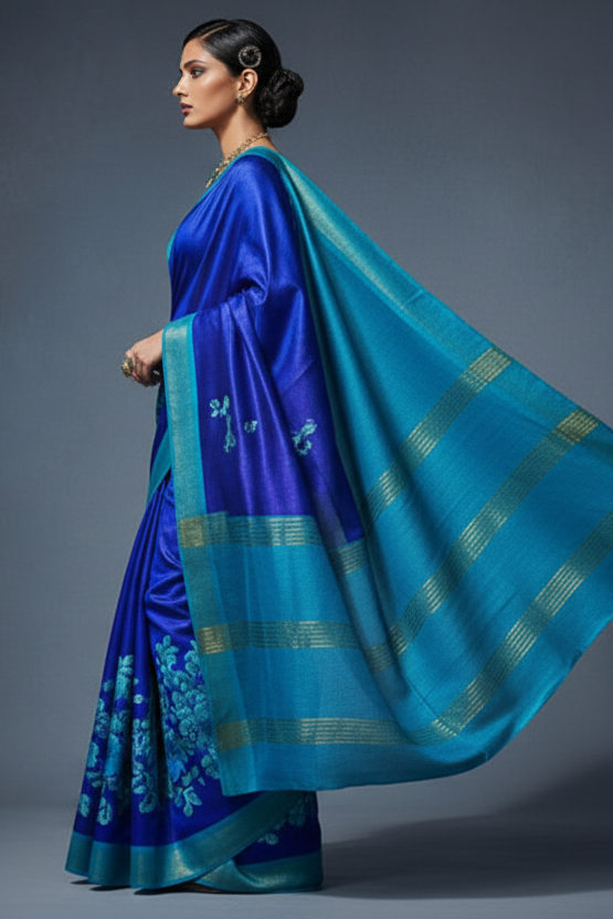 Golden Wand Ghicha Tussar Silk Saree
