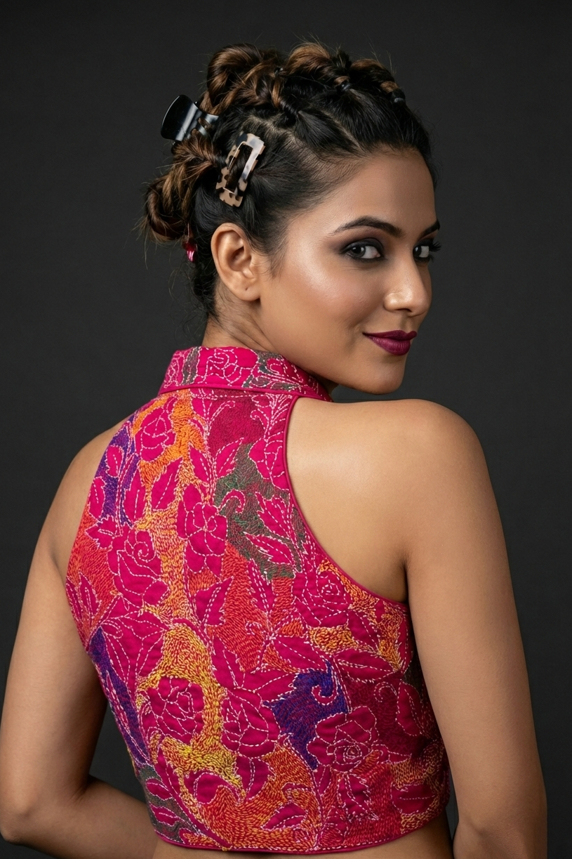Queen Bee Kantha Stitch Blouse