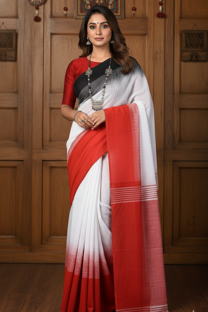 Shoroter Pathe Khadi Cotton Saree