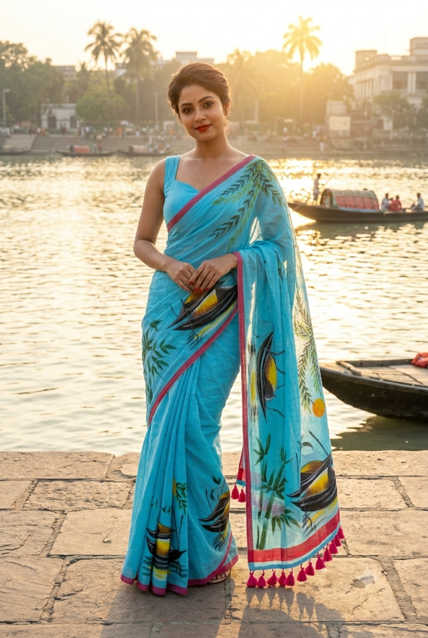 Mayur Tori Printed Cotton Saree