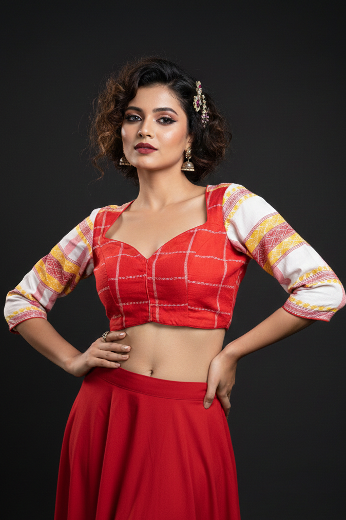 Aaradhya Ashtami Khadi Cotton Blouse