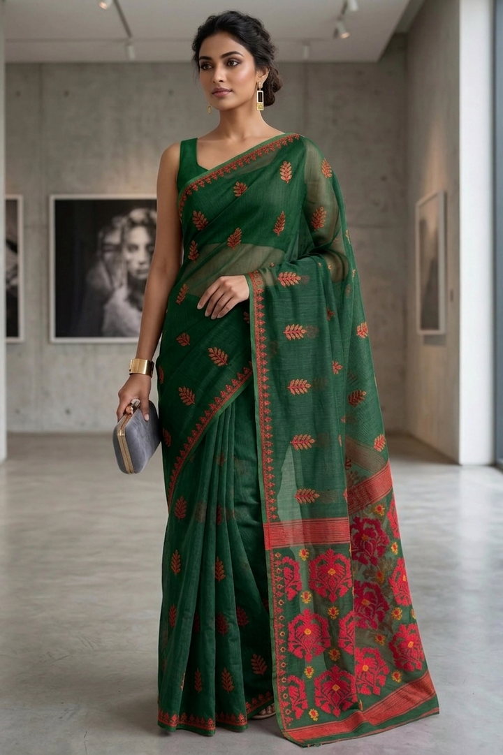 Ful Bagan Dhakai Jamdani Saree