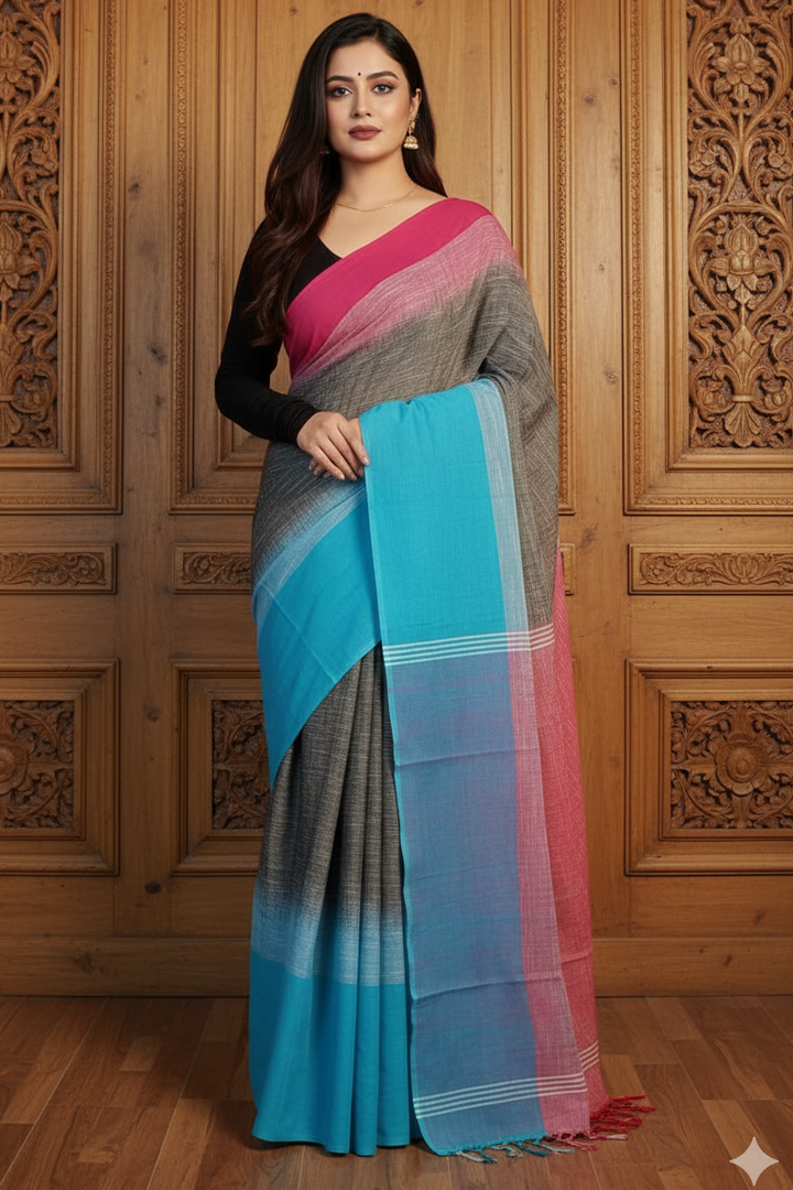 Shoroter Pathe Khadi Cotton Saree