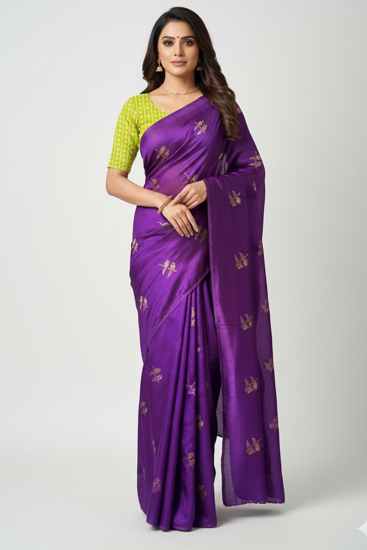 Ananta Aabha Jute Crush Silk Saree