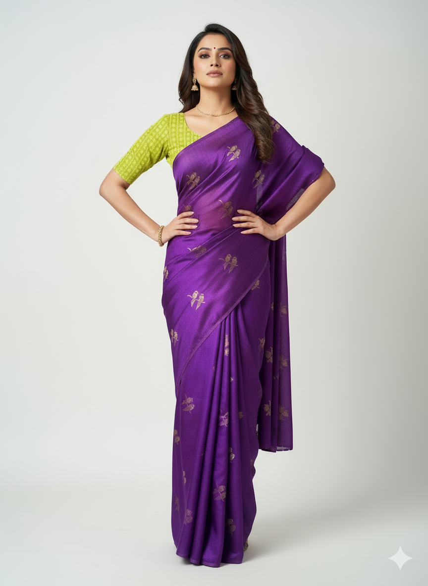 Ananta Aabha Jute Crush Silk Saree