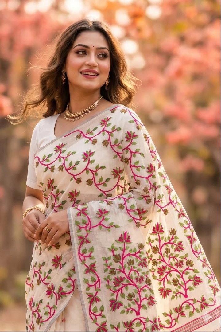 Kusumita (কুসুমিতা) Cotton Silk Saree