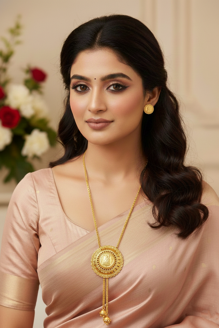 Ananta Gold Plated Gini Tie Chain With Pendant Set