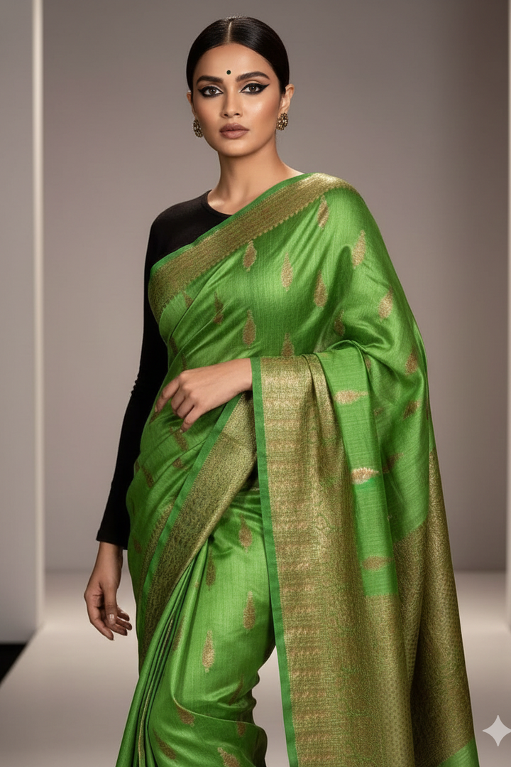 Exquisite Munga Tussar Banarasi Saree