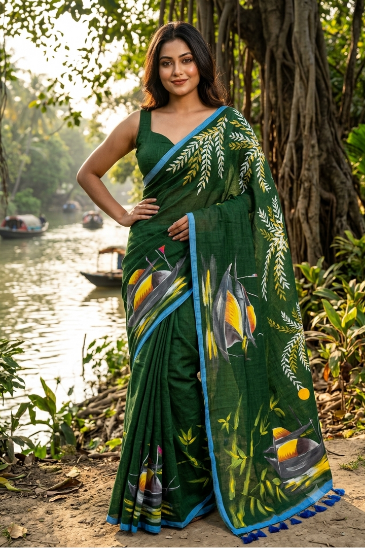 Mayur Tori Printed Cotton Saree