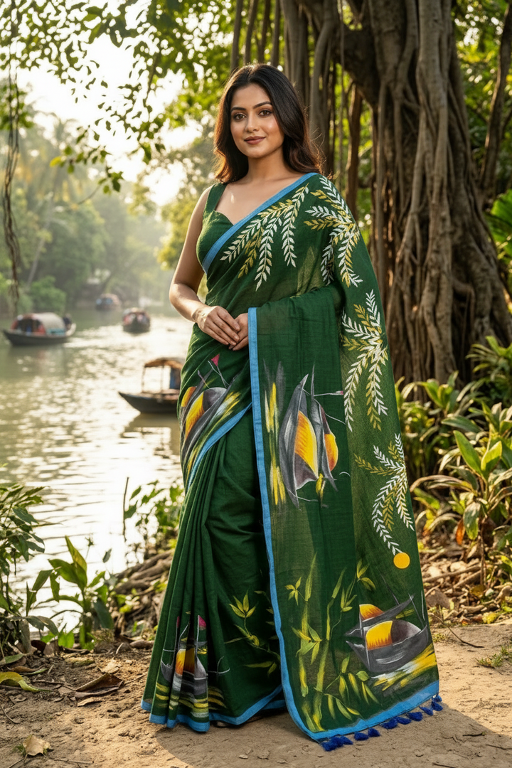 Mayur Tori Printed Cotton Saree